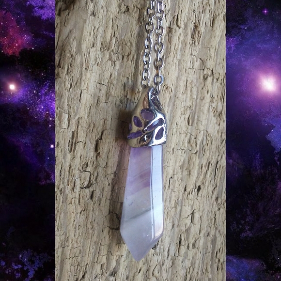 🌙💜 Amethyst Stone Necklace Crystal Point Healing Jewelry Witchy - Picture 9 of 16